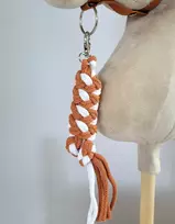 Super Hobby Horse Pavadėlis hobi arkliukui, dviguba virvė, baltas/rusvas