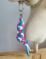 Super Hobby Horse Pavadėlis hobi arkliukui, dvigubas, tamsiai rožinis/turkio/baltas