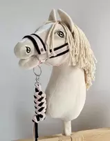 Super Hobby Horse Hobio žirgo kantaras ir pavadis – juoda / rožinė