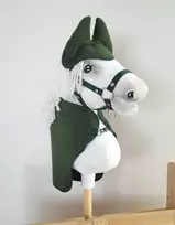 Super Hobby Horse Hobby Horse rinkinys: žalia vilnonė antklodė ir ausinukai