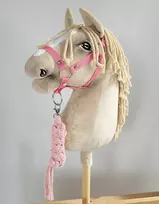 Super Hobby Horse Hobby Horse skirtas rožinis kamanų ir pavadžio rinkinys