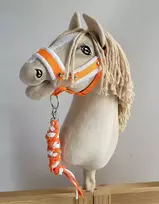 Super Hobby Horse Hobbyhorse kantaras ir pavadys, neoninis oranžinis / baltas