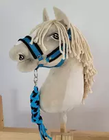 Super Hobby Horse Hobio arklio kantaras A3 su juoda kailine apdaila ir pavadžiu (juoda-turkio)