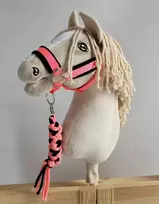 Super Hobby Horse Hobio žirgo kantaras ir pavadis, juoda/ neoninė rožinė