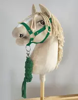 Super Hobby Horse Hobby Horse skirtas žalias kamanų ir pavadžio rinkinys