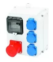 PCE Plastikiniai stacionarūs skirstomieji skydai M25 32A / 5 16 / 5 2xGS, neapsaugoti IP44 - 9013013W
