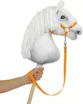 Super Hobby Horse Pavadėlis hobi arkliukui, neoninės oranžinės spalvos