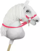 Super Hobby Horse Hobio žirgo pavadžiai kantarui neoniniai rožiniai