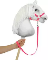 Super Hobby Horse Pavadėlis hobi arkliukui, neoninės rožinės spalvos