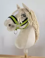 Super Hobby Horse Reguliuojamas kantaras hobi arkliukui A3 – žalias su juoda pūkine apdaila