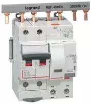 Srovės nuotekio relė su automatiniu jungikliu Legrand 411057 (C, 10A, 4P, 30mA, 230V)