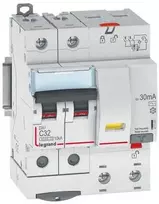Srovės nuotekio relė su automatiniu jungikliu Legrand 411161 (C, 32A, 4P, 30mA, 230V)