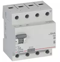Srovės nuotekio relė su automatiniu jungikliu Legrand 402074 (A, 25A, 4P, 30mA, 400V)