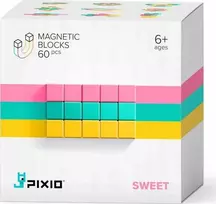 Pixio Sweet magnetinių kubų rinkinys vaikams nuo 6 metų, 60 dalių, skatina erdvinę vaizduotę, geltona, rožinė, turkio