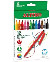 Flomasteriai Alpino 1AAR001002N, vienpusiai, 12 vnt.