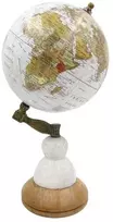 Mirtop Elegantiškas dekoratyvinis gaublys Voyager su marmuro ir medžio pagrindu, 15 cm