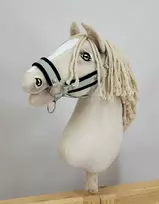 Super Hobby Horse Reguliuojamas kantaras hobi arkliukui A3 – šalavijų spalvos su juoda pūkuota apdaila