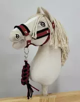 Super Hobby Horse Hobby horsing kantaras ir pavadys – juoda ir burgundiška