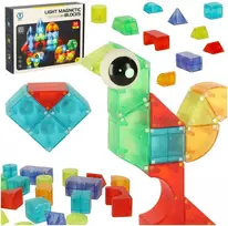 KIK 3D konstrukcijų magnetinės plytos LED šviečiančios 32 el.