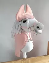 Super Hobby Horse Hobby Horse komplektas A4 ir A5: flisinė gūnia su ausinukais švelniai rožinė