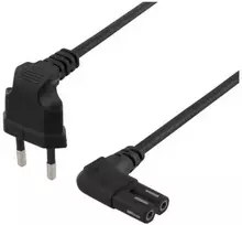 DELTACO ojordad aparatinis kabelis, 5m, CEE 7/16 - IEC 60320 C7, juodas