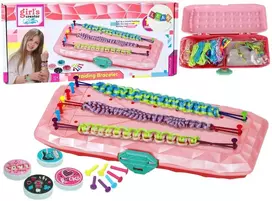 Lean Toys Apyrankių kūrimo rinkinys su rožine dėžute