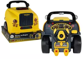 Vaikiškas dirbtuvių autobusas Lean Toys, su mechaninėmis funkcijomis, geltonas