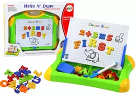 Lean Toys Magnetinė edukacinė lenta su raidėmis ir skaičiais