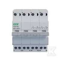 F&F tinklo generatoriaus jungiklis 63A 4P F&F PSA-463 trifazis modulinis DIN bėgis