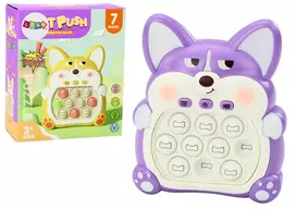 Lean Toys Pop-It Fox žaidimo konsolė violetinė, 7 žaidimo režimai