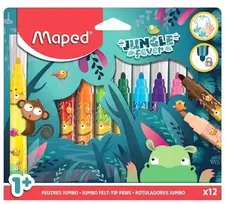 Flomasteris Maped ColorPeps Jungle Fever Jumbo 12 vnt.