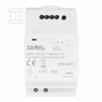Zamel Perjungiamas maitinimo šaltinis, montuojamas ant TH-35 (DIN) bėgio, 60W, 12V DC tipas: ZTM-60/12 EXT10000283