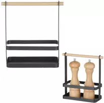 Organizatoriaus stalo krepšelis prieskoniams su medine rankena 23x10x24 cm - Hendi 427040