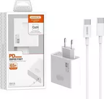 Somostel 65W GAN + kabelis Typ-C do Typ-C balta