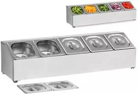 Royal Catering Stovas maitinimo konteineriams 5 x GN1/6 + 5 x konteineriai