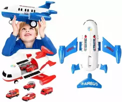 Lėktuvas su žaisliniais automobiliais - raudonas