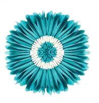 Apvalus pagalvės užvalkalas - Chrysanthemum, mėlyna 45 cm