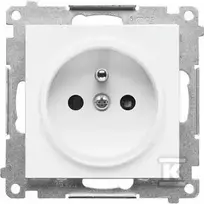Kontakt-Simon Kontakt-Simon 55 TGZ1CZ.01/111 vieno kištuko lizdas su įžeminimu ir sklendėmis, modulis 16 A, 250V~, greitos jungtys, matinė balta
