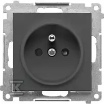 Kontakt-Simon Kontakt-Simon 55 TGZ1CZ.01/116 vieno kištuko lizdas su įžeminimu ir sklendėmis, modulis 16 A, 250V~, greitos jungtys, grafito matinis