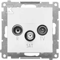 Kontakt-Simon R-TV-SAT antenos lizdas Kontakt-Simon 55 TASK.01/111 terminalas/galinimo modulis. 1x įvestis: 5 MHz÷2,4 GHz matinė balta