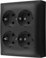Kontakt-Simon Simon Aquaclick Socket IP20, Schuko, 4-g juodas ACGSZN4/49