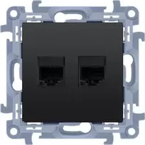 Kontakt Simon Kontaktas - Simonas Lizdas kompiuteris Simon 10 C5T.01/49 RJ45 5e kategorija + telefono RJ11 modulis juodas kilimėlis