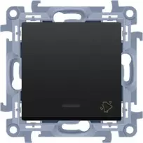 Kontakt-Simon Kontakt-Simon durų skambučio mygtukas Simon 10 CD1L.01/49 su LED foniniu apšvietimu, 10AX modulis, 250V~, prisukami gnybtai, matinė juoda
