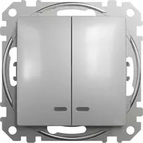 Schneider Electric Jungiklis Schneider Sedna Design, 2 grupių, sidabrinis
