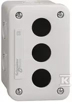 Schneider Electric XAL-E tuščia valdymo dėžutė - šviesiai pilka, 3 išpjovos, IP54, skirta XB7 O 22mm XALE3