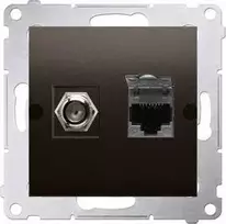 Kontakt-Simon Antena ir kompiuterio lizdas Simon 54 tipo F ir RJ45 kat. 6 bronzinis kilimėlis (DASFRJ45.01/46)