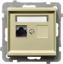 Ospel GPK-1R/K/m/39 SONATA Viengubas kompiuterio lizdas RJ45 cat.5e šampano spalvos auksinis KRONE GPK-1R/K/m/39