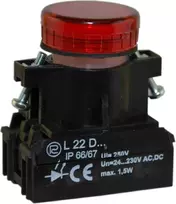 Promet Signalinė lemputė 22mm raudona 24 - 230V AC / DC (W0-LDU1-L22D C)
