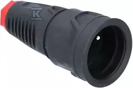 PCE nešiojamas guminis lizdas 16A 2P+Z 230V IP20 TAURUS2 2410-srw