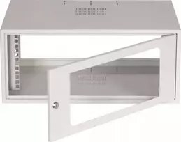 Sabaj SIMPLE 19 sieninė spinta 4Ux555x400 mm IP20 šoninės sienelės vientisos durys su RAL 7035 stiklu 19-8006SZWS-19-4U-40-DS